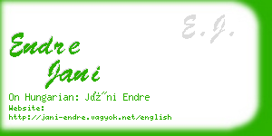 endre jani business card